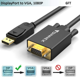 Stable Connection Displayport to VGA Adapter DP to VGA Cable with Female VGA Input