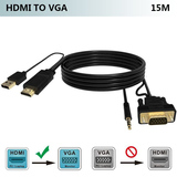 HDMI to VGA Cable with Audio 50FT/15M