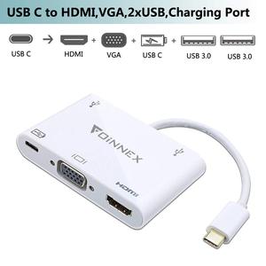 USB C to HDMI/VGA+2 USB+Charging Hub. 5 in 1 Dex Station Adapter for Samsung S10/S9/S8,Note 9/8,iPad