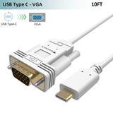 USB-C to VGA Cable,(10Ft,1080p)USB Type-C VGA Adapter Cord (Thunderbolt 3) for MacBook Pro,iPad Pro 
