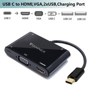 USB C to HDMI/VGA+2 USB+Charging Power PD Hub. 5in1 Dex Station Adapter for Samsung S10/S9/S8,Note 9